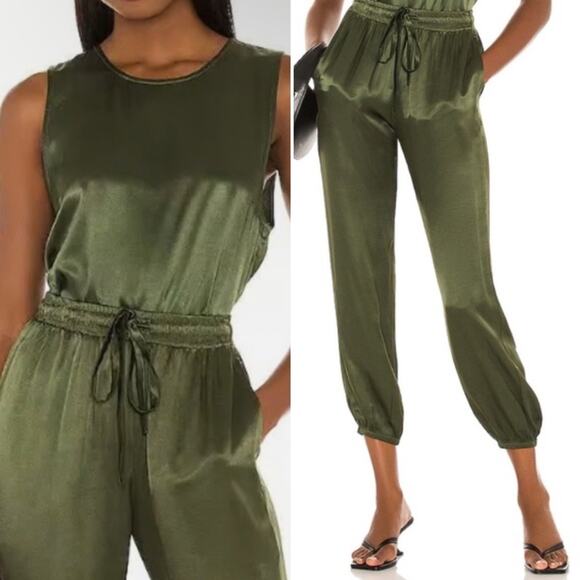 Nation LTD Pants - Nation LTD Hunter Green Uma Muscle Tank & Del Ray Jogger Pant Matching Set XS